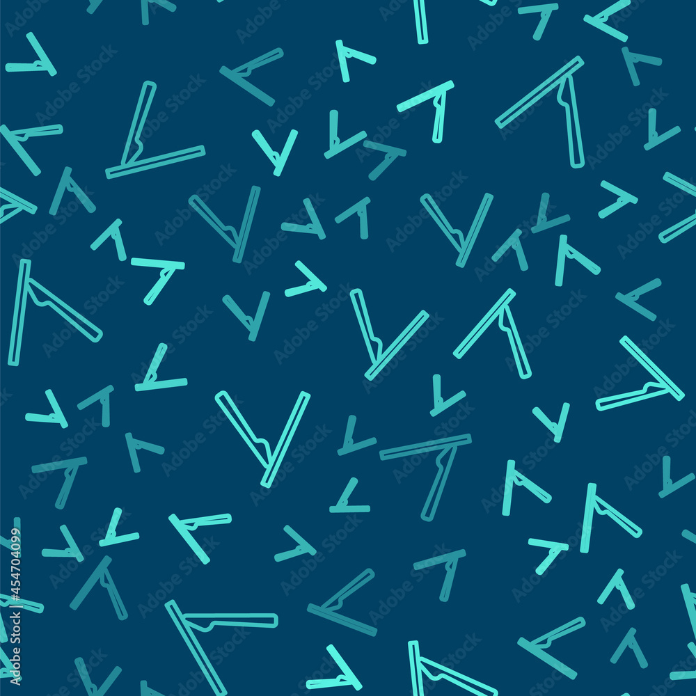 Green line Medical surgery scalpel tool icon isolated seamless pattern on blue background. Medical instrument. Vector Green line Medical surgery scalpel tool icon isolated seamless pattern on blue background. Medical instrument. Vector
