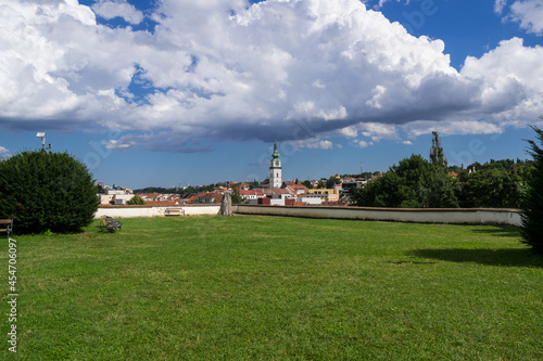 Panoramic view of medieval Trebic (Třebíč) town in Czechia