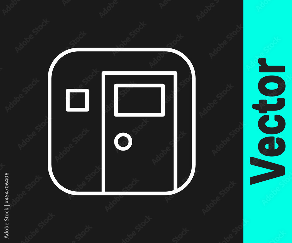 White line School classroom icon isolated on black background. Back to school concept. Vector White line School classroom icon isolated on black background. Back to school concept. Vector
