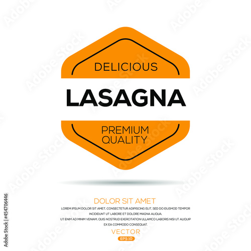 Creative (Lasagna) logo template, Lasagna sticker, vector illustration.
