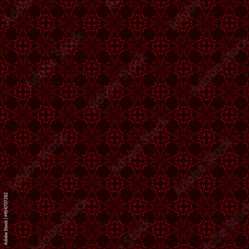 red background seamless pattern with flowers