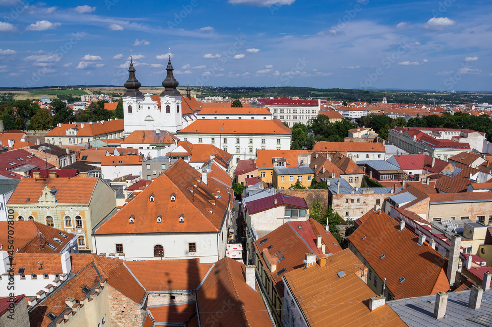 Panoramic view of Znojmo, historical and cultural town of southern Moravia, Czech Republic