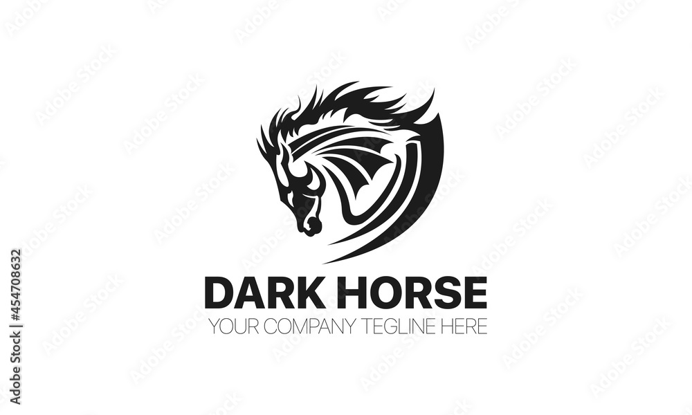Fototapeta premium Dark Horse Logo Design Template