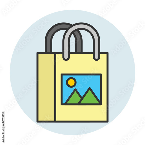 polythene Shopping Bag Printing Concept, Merchandising and Branding Template Vector Icon Design, Offset Printing Symbol, Digital Printer Services Sign, Cmyk Color print equipment Stock illustration