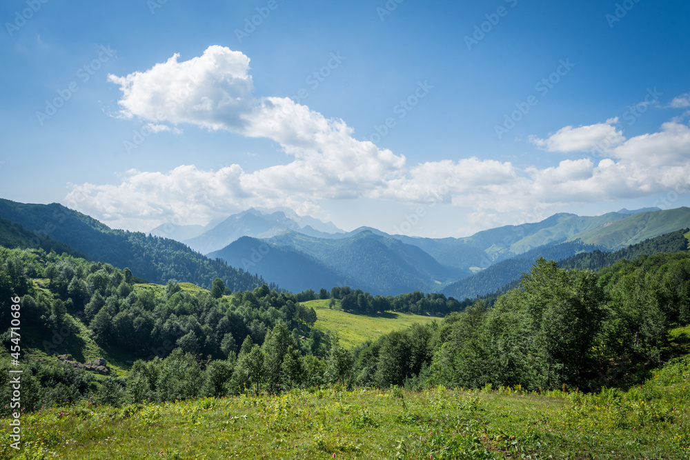 Mountain landscape with beautiful clouds