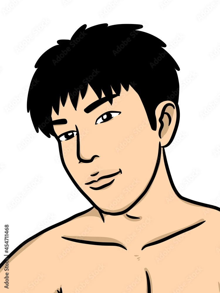 Fototapeta premium cute man cartoon on white background