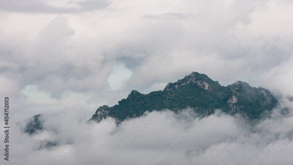 Aerial view Hyper lapse by Drone, Beautiful Landscape in the morning time during sunrise with fog above the mountain, White fluffy clouds moving softly on cloudy, Pang puai Mae moh Lampang, Thailand. Aerial view Hyper lapse by Drone, Beautiful Landscape in the morning time during sunrise with fog above the mountain, White fluffy clouds moving softly on cloudy, Pang puai Mae moh Lampang, Thailand.