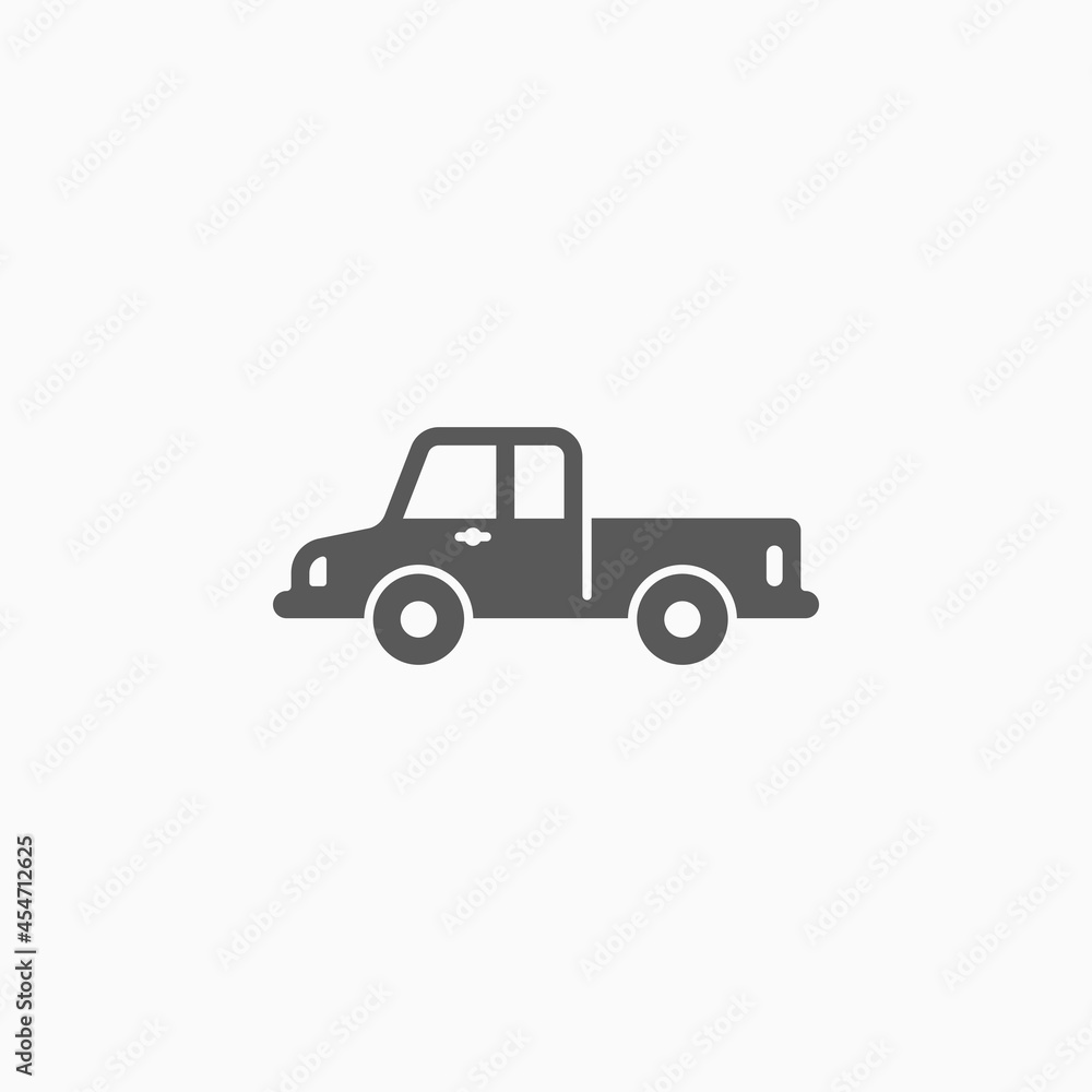 pick up truck icon, vehicle vector, transport illustration