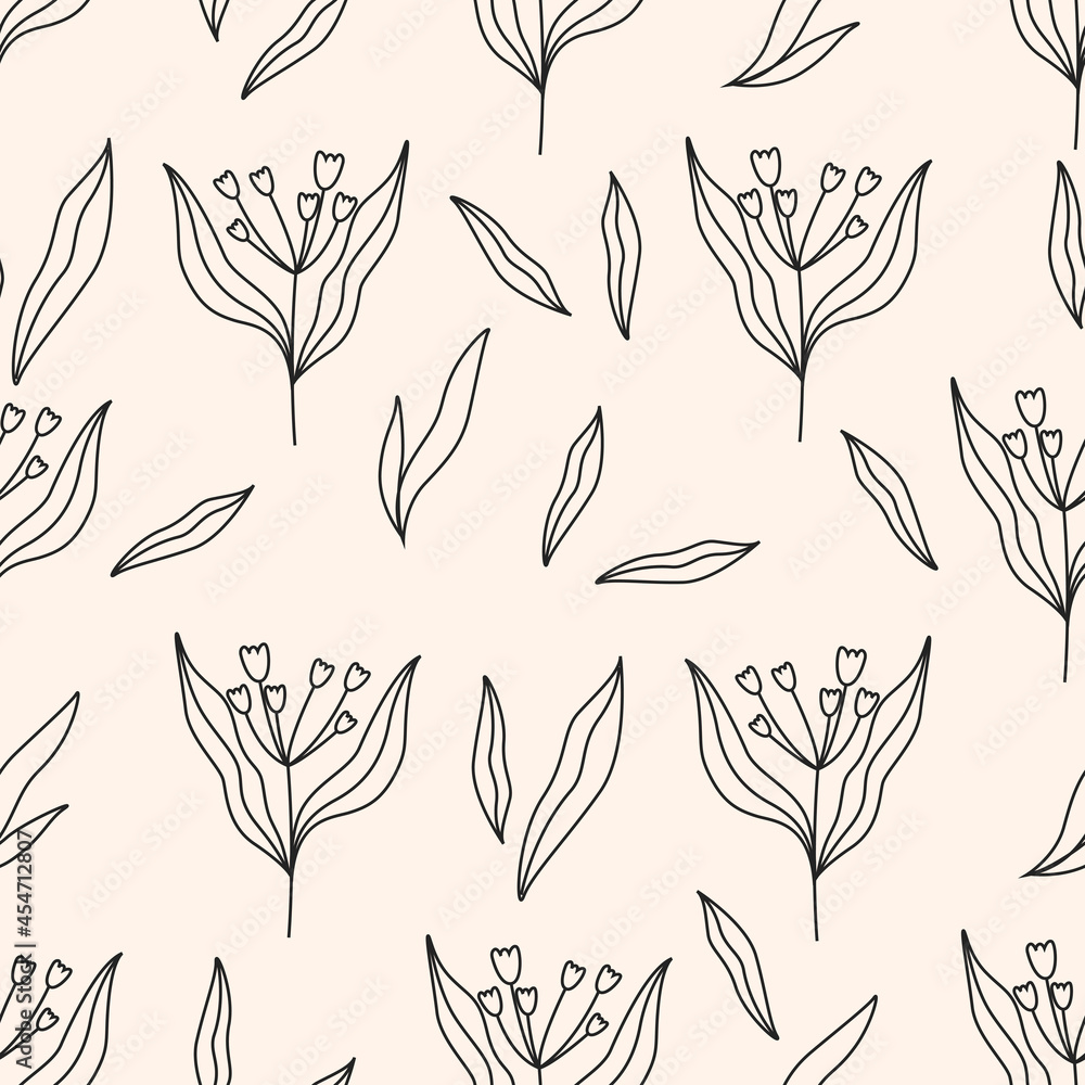 seamless patterns in floral style on a light background.Vector illustration seamless patterns in floral style on a light background.Vector illustration