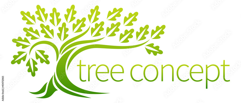 Fototapeta premium Oak Tree Icon Concept