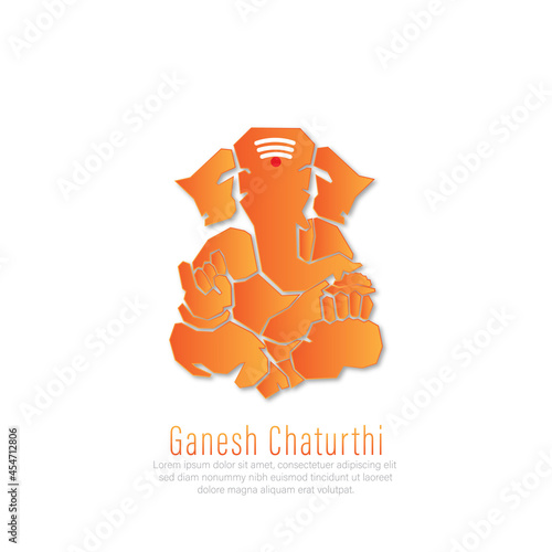 3d paper cut style of ganesh chaturthi.