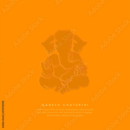 3d paper cut style of ganesh chaturthi.