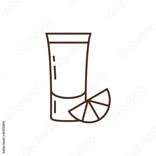 Vector icon shot for strong alcohol. Glass for vodka isolated on white background. Vector illustration.