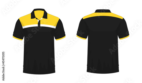 T-shirt Polo yellow and black template for design on white background. Vector illustration eps 10.