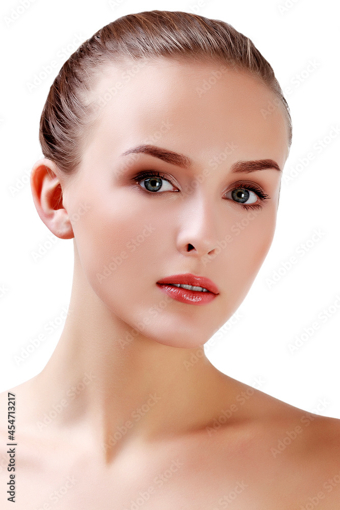 Obraz premium Pretty woman on a white background