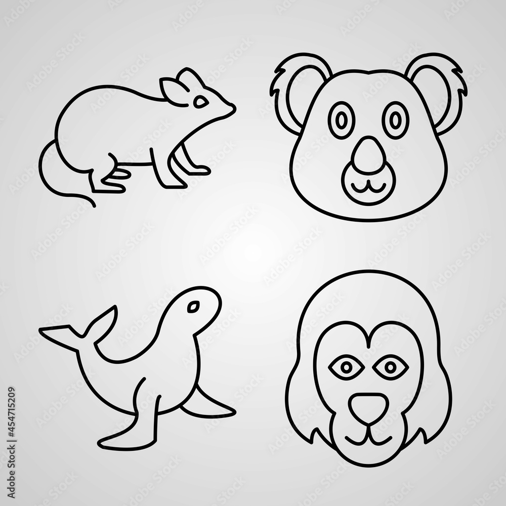 Animals Symbol Collection On White background Animals Outline Icons Animals Symbol Collection On White background Animals Outline Icons
