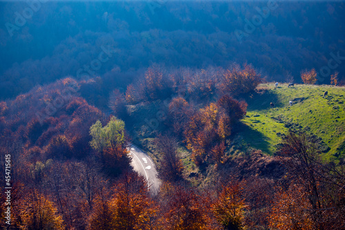 Beautiful autumn nature landscape in Carpathian mountains. © erika8213
