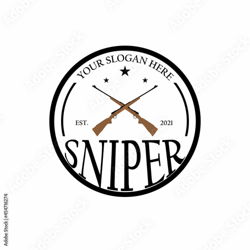 sniper rifle vector illustration, great for logo brand label stamps