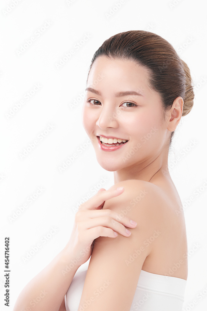 Beautiful young asian woman with clean fresh skin on white background, Face care, Facial treatment, Cosmetology, beauty and spa, Asian women portrait. Beautiful young asian woman with clean fresh skin on white background, Face care, Facial treatment, Cosmetology, beauty and spa, Asian women portrait.