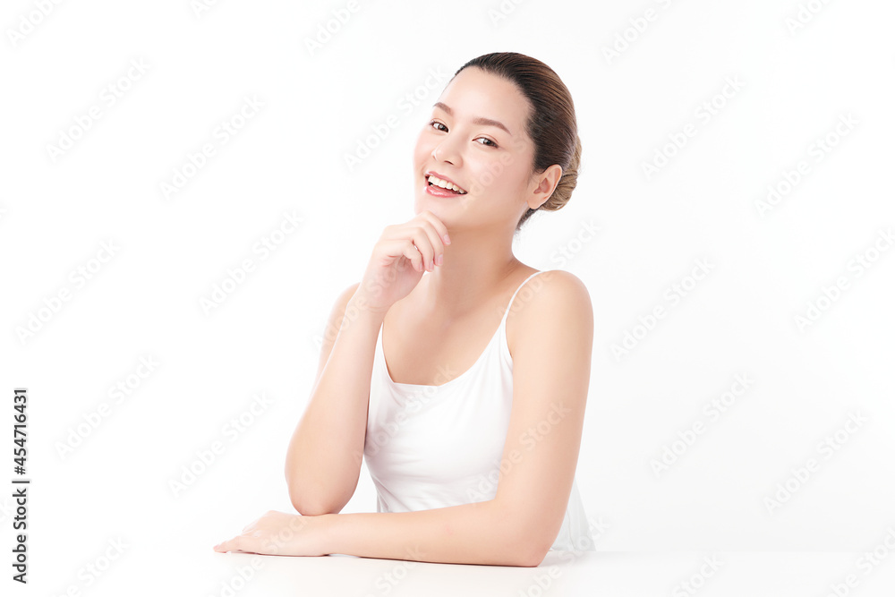 Beautiful young asian woman with clean fresh skin on white background, Face care, Facial treatment, Cosmetology, beauty and spa, Asian women portrait. Beautiful young asian woman with clean fresh skin on white background, Face care, Facial treatment, Cosmetology, beauty and spa, Asian women portrait.