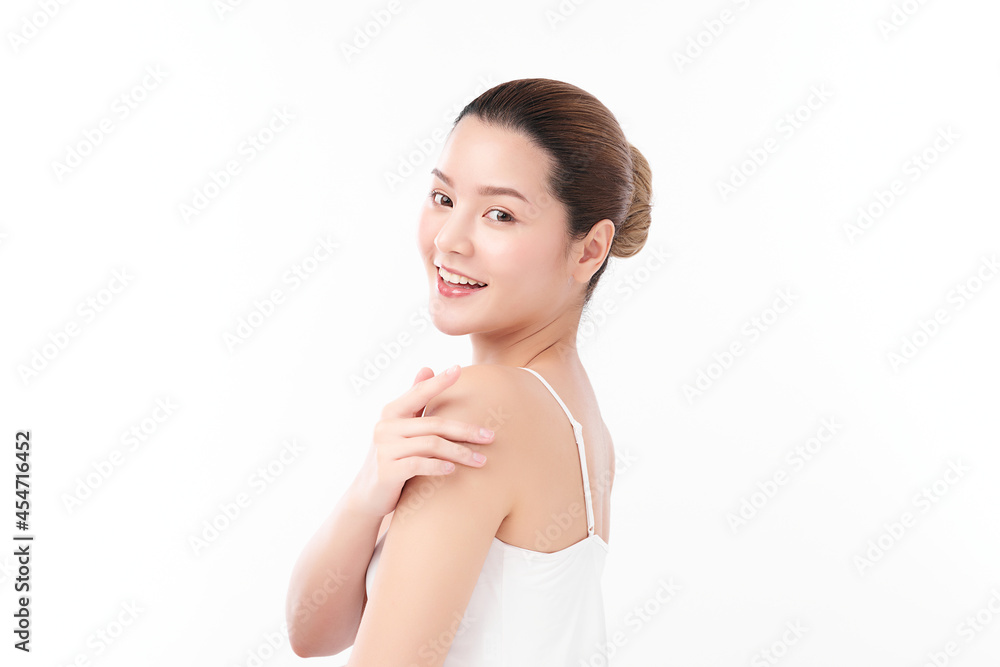 Beautiful young asian woman with clean fresh skin on white background, Face care, Facial treatment, Cosmetology, beauty and spa, Asian women portrait. Beautiful young asian woman with clean fresh skin on white background, Face care, Facial treatment, Cosmetology, beauty and spa, Asian women portrait.