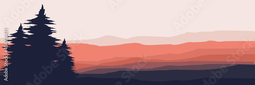 mountain landscape vector illustration design for wallpaper design, design template, background template, and tourism design template