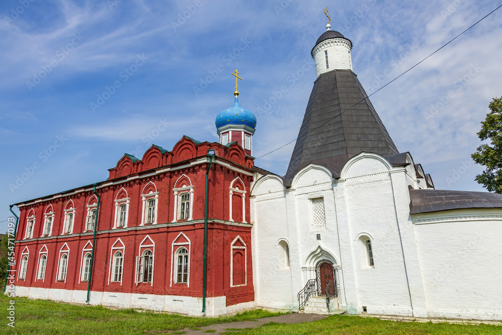 Exterior of the orthodox church of the Uspensky Brusensky women's monastery. Founded in 1552. Kolomna, Russia