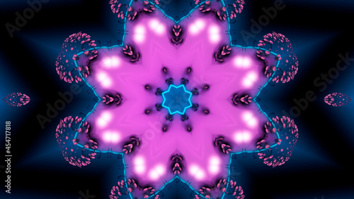 Konstfotografi Purple Fractal of the blue lines with the background seance