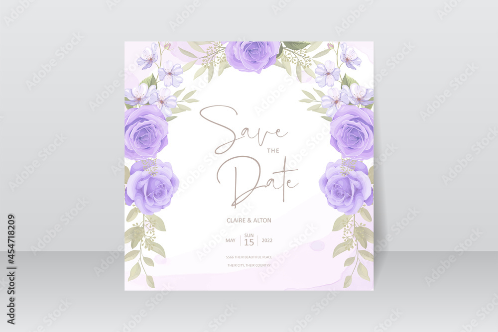 Beautiful flower wedding invitation card template Beautiful flower wedding invitation card template