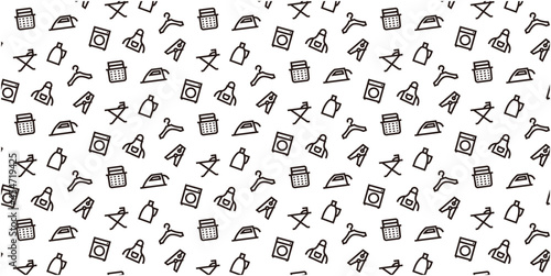 Laundry item icon pattern background for website or wrapping paper  Monotone icon version 