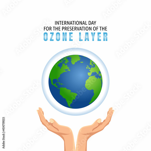 vector graphic of international day of preservation of the ozone layer good for international day of preservation of the ozone layer celebration. flat design. flyer design.flat illustration.