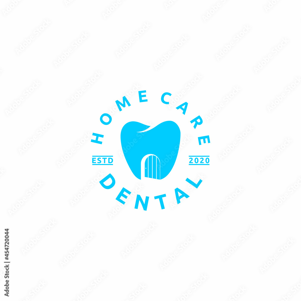Dental Home Care Emblem Label Stamp Logo Template Design Vector