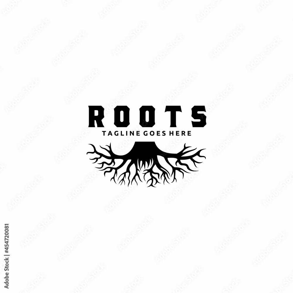 Abstract Tree Logo Design, Root Logo Design Inspiration Isolated on White Background Abstract Tree Logo Design, Root Logo Design Inspiration Isolated on White Background