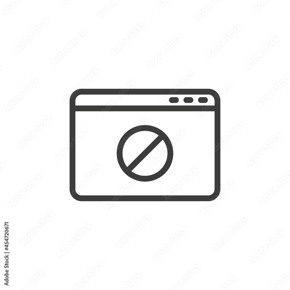 Web browser page with error icon and white background Web browser page with error icon and white background