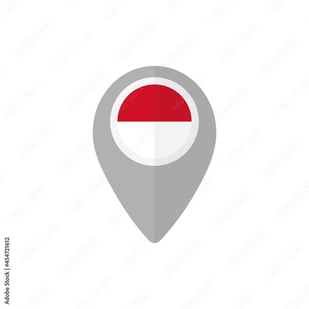 Map pin with the flag of Monaco. Map pin with the flag of Monaco.