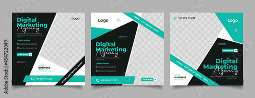 Digital business marketing banner for social media post template	
