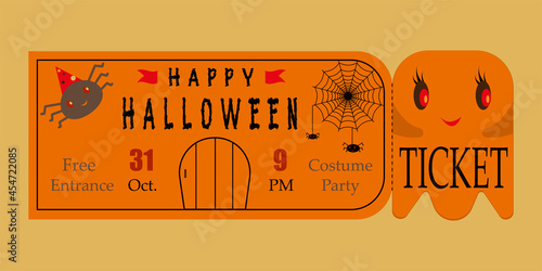 Children's party Halloween, party ticket