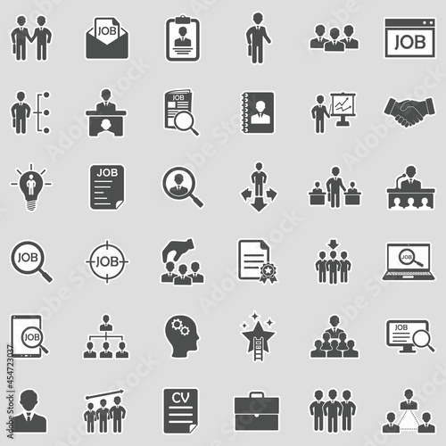 Job Icons. Sticker Design. Vector Illustration.