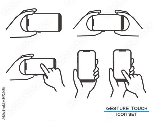 スマホを持つ手のベクターイラスト素材／スマートフォン／操作