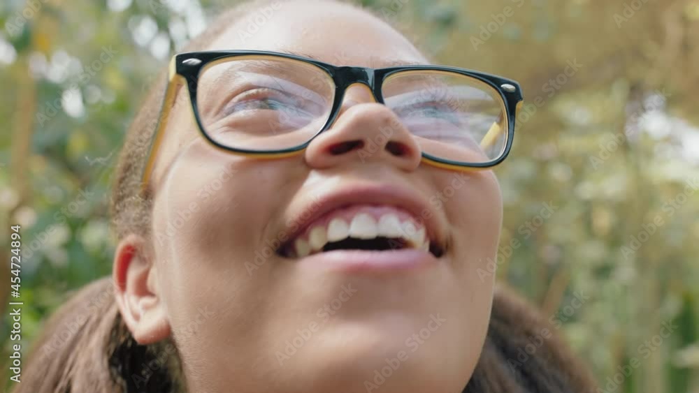 happy girl smiling with butterfly on face fluttering wings having fun with wildlife in nature conservation zoo teenage biology nerd 4k happy girl smiling with butterfly on face fluttering wings having fun with wildlife in nature conservation zoo teenage biology nerd 4k
