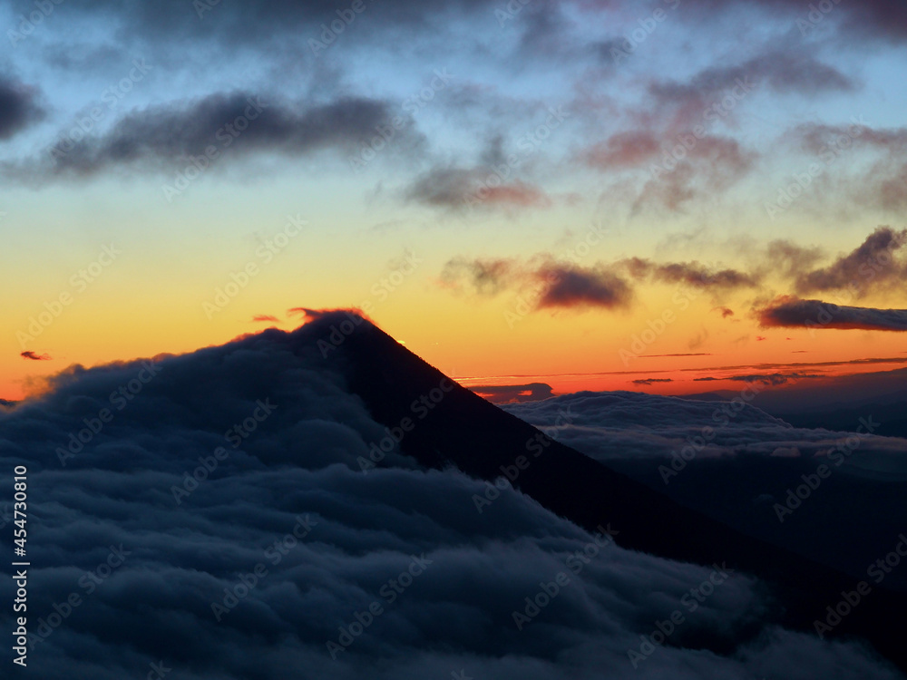 Sunrise above Agua volcano in Guatemala