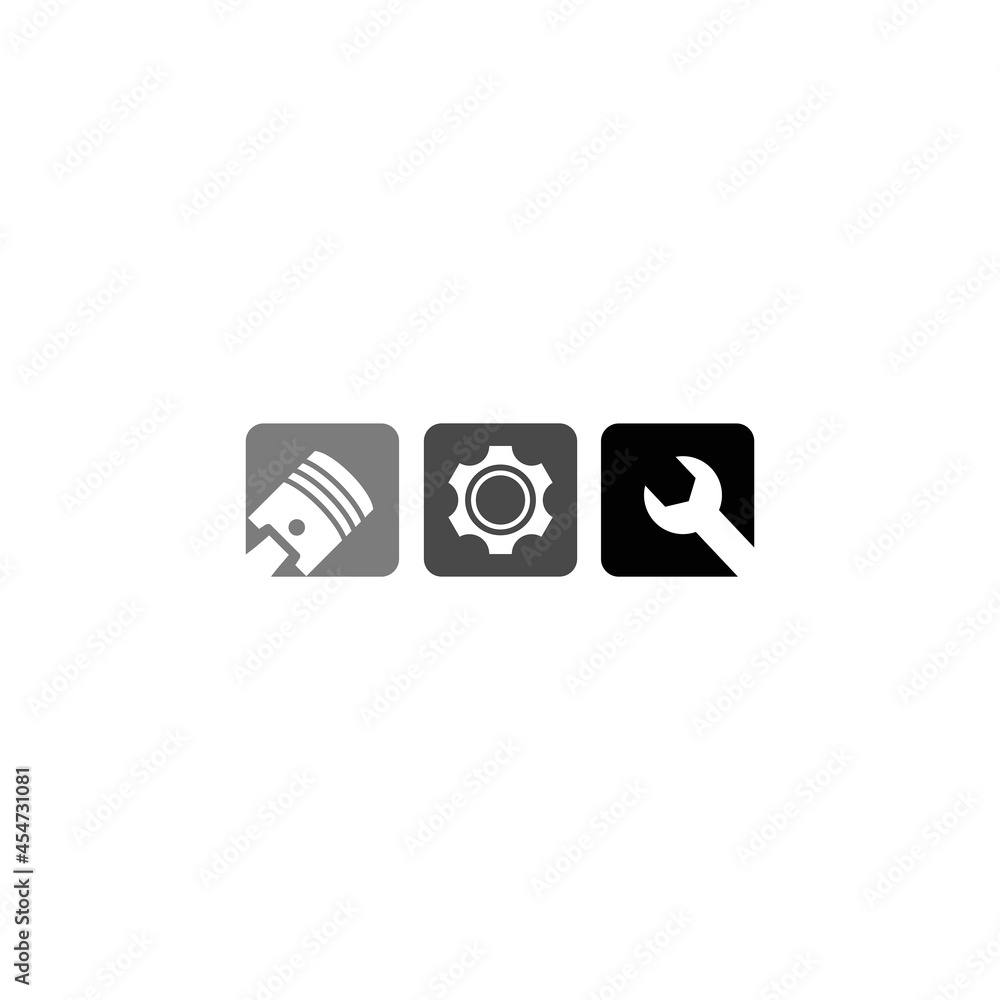 Mechanic Tools Piston Gear Wrench Abstract Mark Pictorial Emblem Logo Symbol Iconic Creative Modern Minimal Editable in Vector Format Mechanic Tools Piston Gear Wrench Abstract Mark Pictorial Emblem Logo Symbol Iconic Creative Modern Minimal Editable in Vector Format
