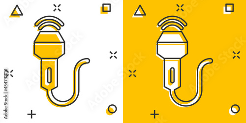 Ultrasound icon in comic style. Scanner equipment cartoon vector illustration on white isolated background. Ultrasonic splash effect business concept.