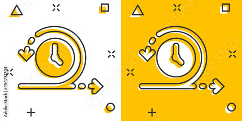 Agile icon in comic style. Flexible cartoon vector illustration on white isolated background. Arrow cycle splash effect business concept.