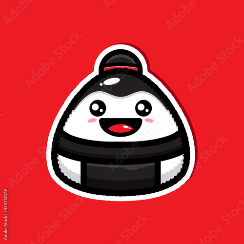 cute sumo shaped onigiri vector design