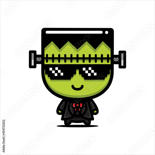 cute frankenstein character vector design