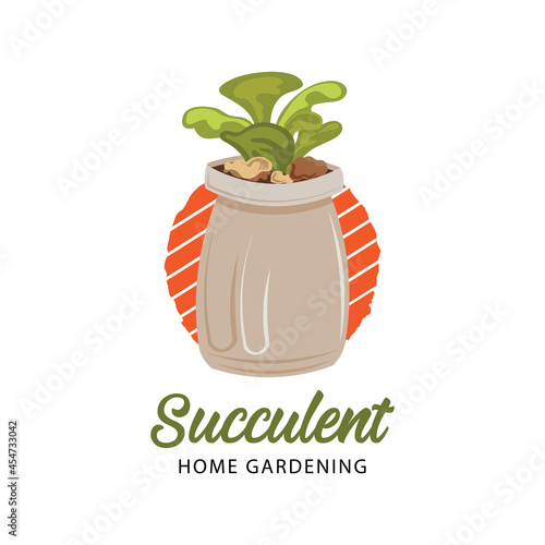 Succulent and cactur logo design photo