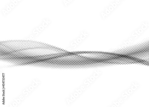 Abstract halftone wave background. Modern gradient halftone pattern vector illustration. Black and white Halftone dot art. 