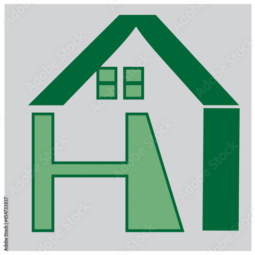 green house isolated on white / real estate logo design