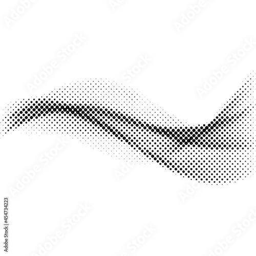 Abstract halftone wave background. Modern gradient halftone pattern vector illustration. Black and white Halftone dot art. 
